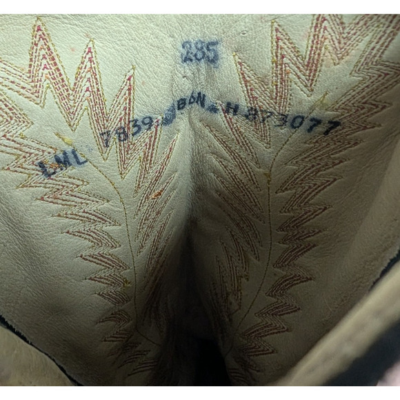 Larry Mahan Western Boots Womens 8.5B Python Snakeskin Red Color Block Rodeo - Picture 11 of 12